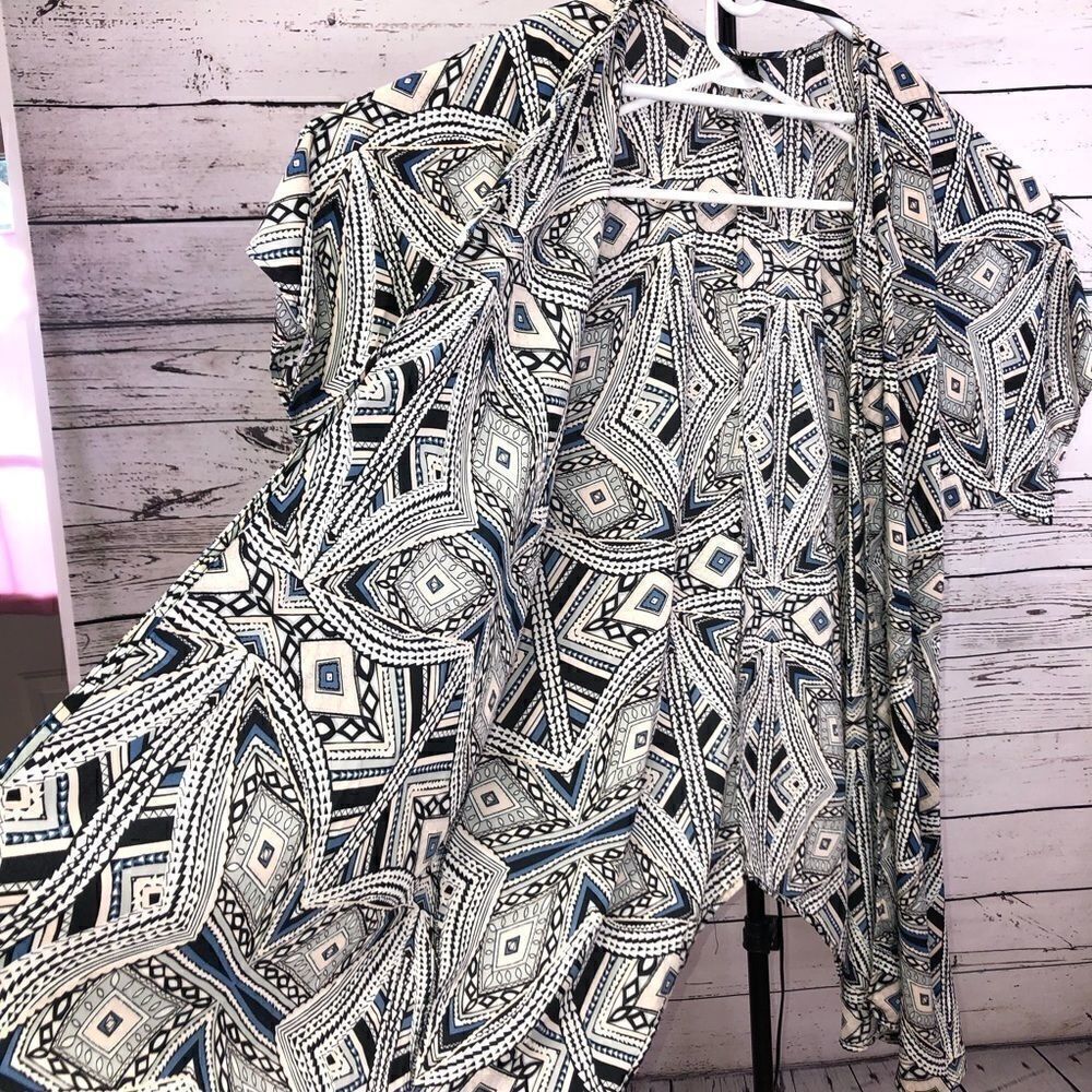 Mossimo Boho S/M Kimono Diamond Triangle Pattern - Picture 6 of 8